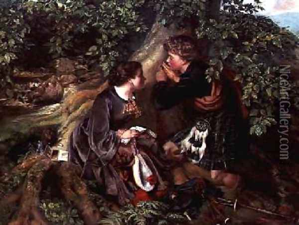 Scottish Lovers 1863 Oil Painting - Daniel Maclise