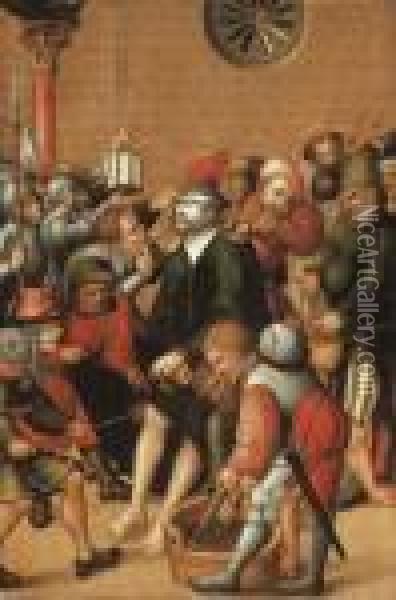 The Mocking Of Christ Oil Painting - Lucas The Elder Cranach