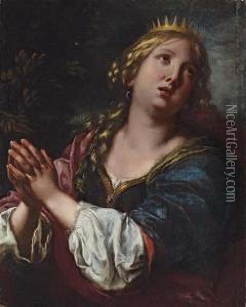Saint Catherine Of Alexandria Oil Painting - Onorio Marinari