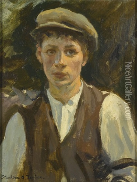 Study Of A Young Man Oil Painting - Stanhope Forbes