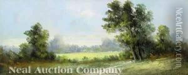 Sunlitmeadow In Kentucky Oil Painting - Robert Burns Wilson