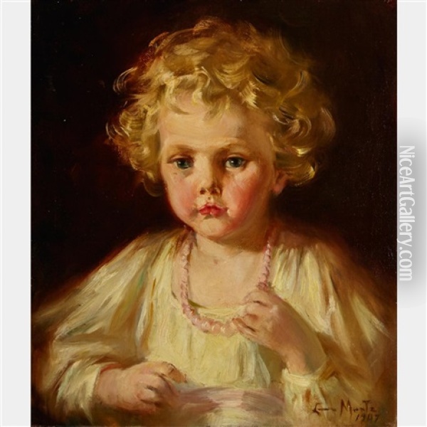 Portrait Of A Child Oil Painting - Laura Adeline Muntz
