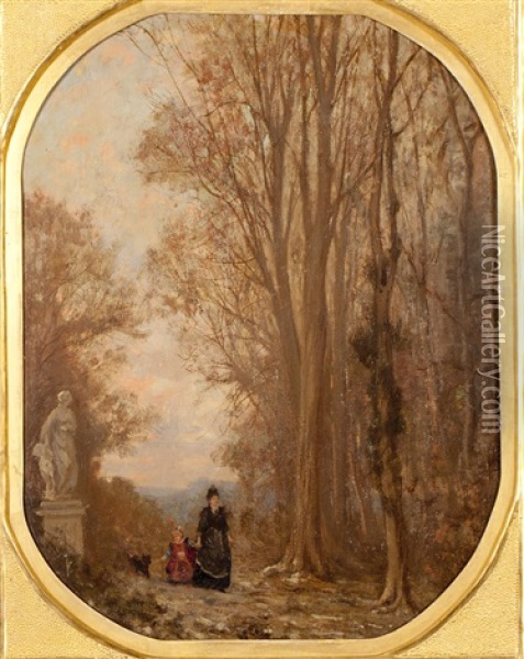 Foret De Fontainebleau Oil Painting - Louis-Emile Lapierre