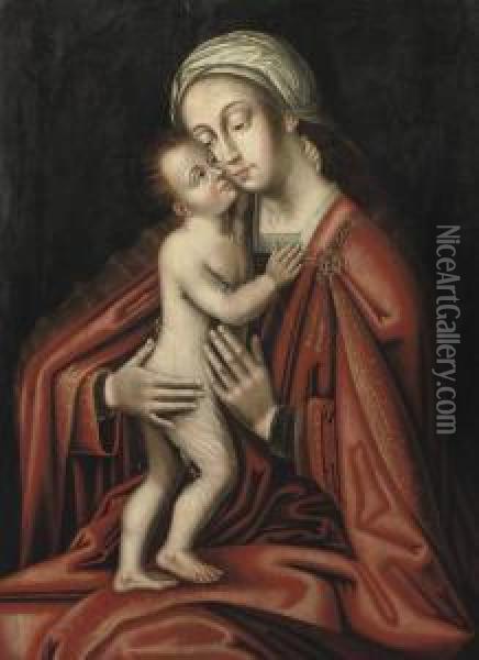 The Virgin And Child Oil Painting - Adriaen Isenbrandt (Ysenbrandt)
