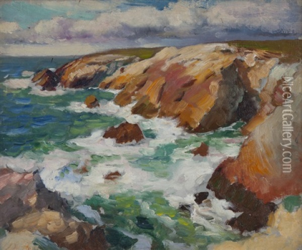 Rocky Coastal Oil Painting - Paul Dougherty