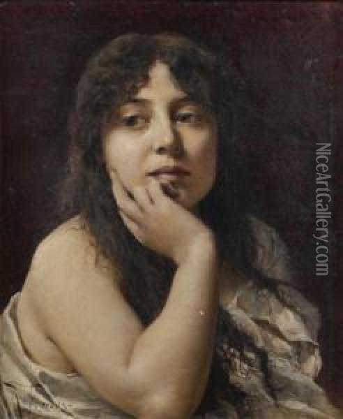 Portrait De Femme Pensive
 Toile Oil Painting - Roberto Fontano