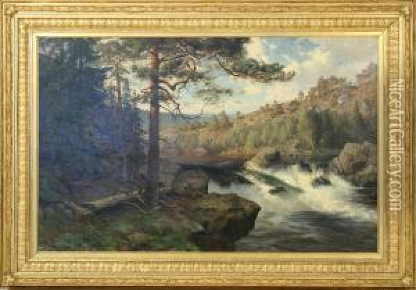 Landskap Medfors Oil Painting - Wilhelm Behm