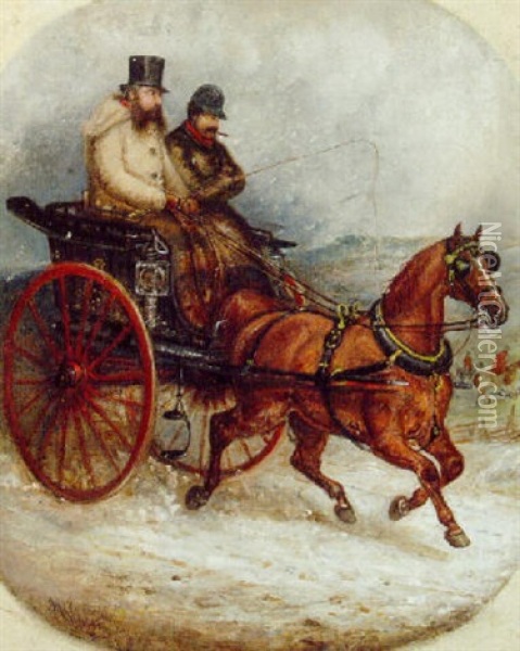 Driving To The Meet Oil Painting - Charles Bilger Spalding