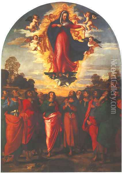 Assumption (Assunzione della Vergine) Oil Painting - Palma Vecchio (Jacopo Negretti)