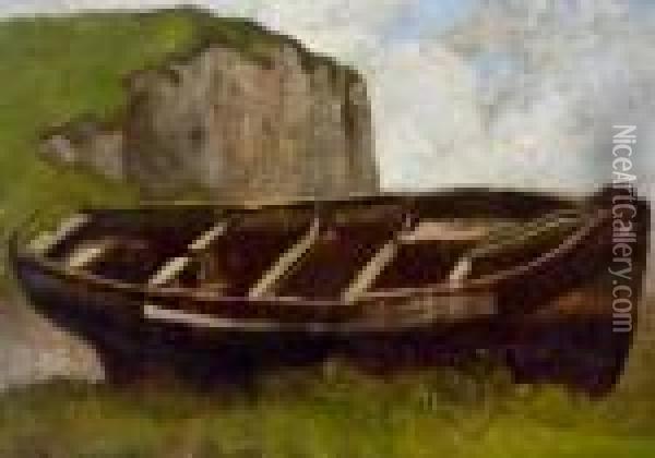 Boot Vor Einer Felskuste Oil Painting - Leon Richet