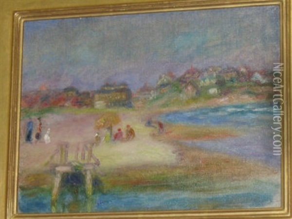 Bass Rocks, Gloucester (sketch) Oil Painting - William Glackens