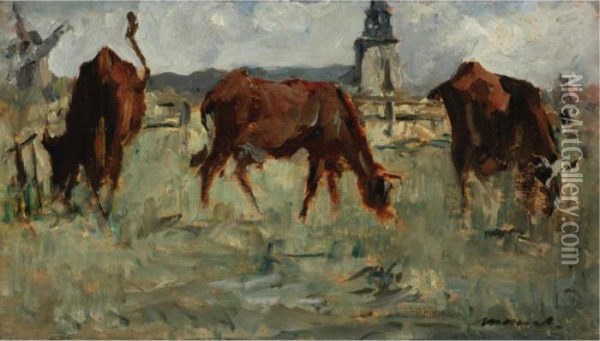 Vaches Au Pturage Oil Painting - Edouard Manet