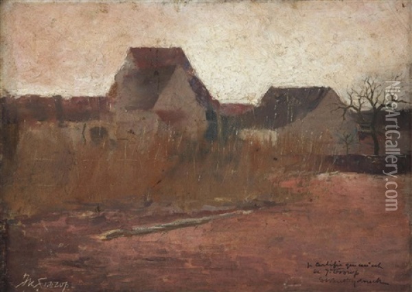 Houses Near A Road Oil Painting - Jan Toorop
