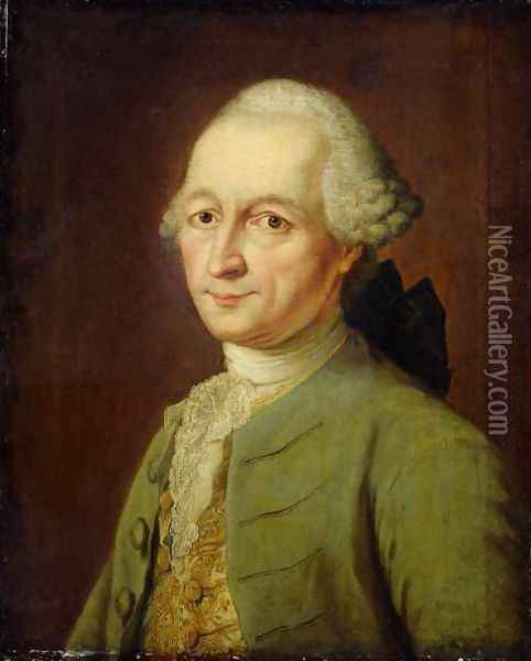 Abraham Gotthelf Kaestner, 1770 Oil Painting - Johann Heinrich The Elder Tischbein
