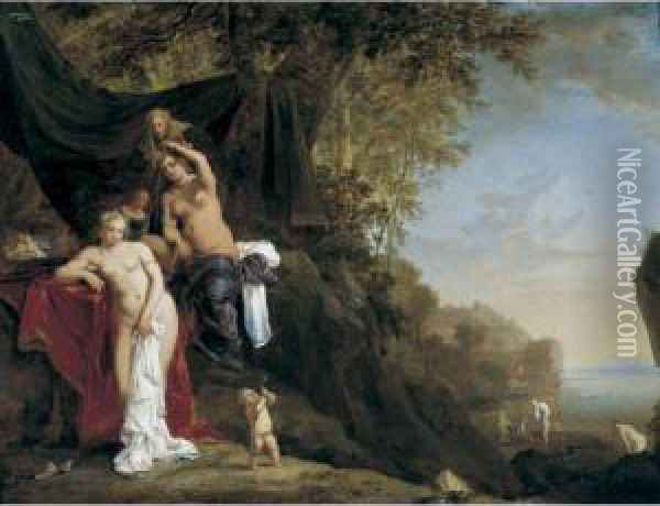 Nymphs Bathing Oil Painting - Bartholomeus Breenbergh