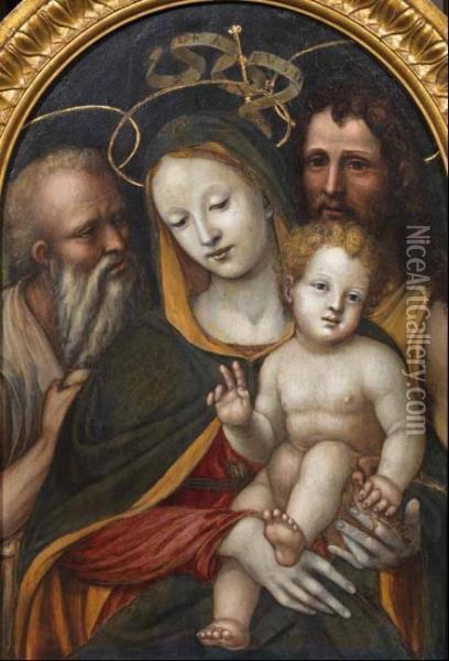 Madonna Col Bambino Fra I Santi Giovanni Battista E Girolamo Oil Painting - Sodoma