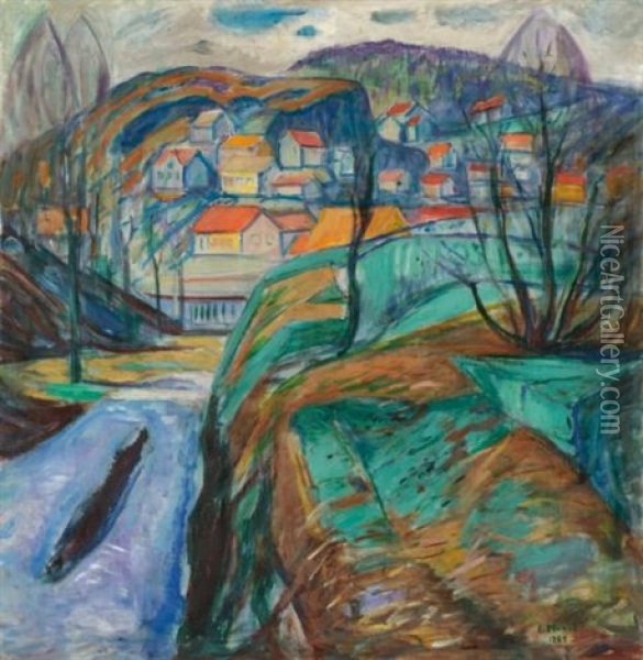 Kragero Om Varen (kragero In Spring) Oil Painting - Edvard Munch
