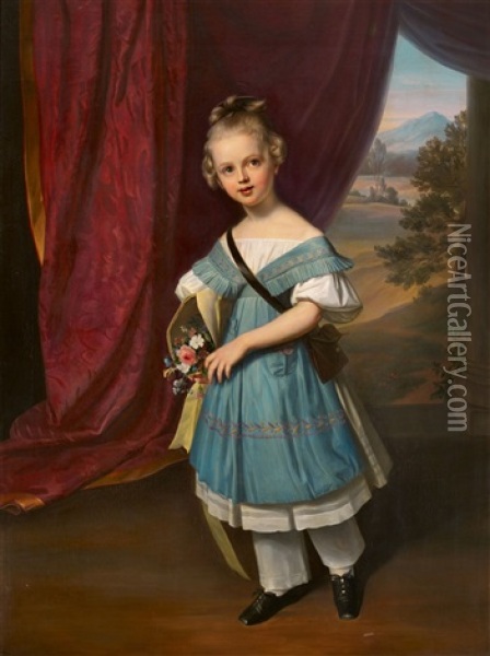 Portrait Of Princess Elisabeth Of Saxony Oil Painting - Carl Christian Vogel von Vogelstein