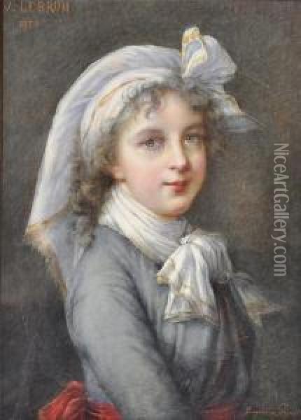 Darstellung Eines Madchens Mit Kopftuch, Nach Lebrun Oil Painting - Eugenia Pignet