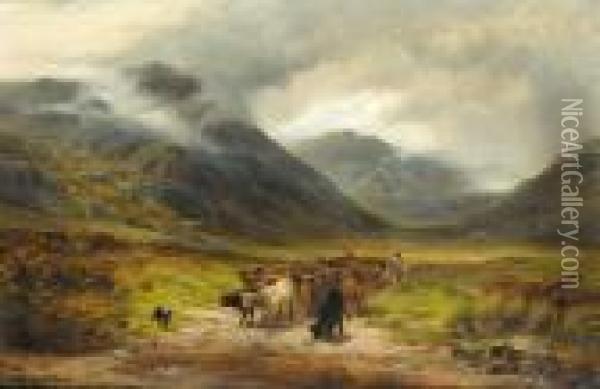 Cattle Oil Painting - Louis Bosworth Hurt