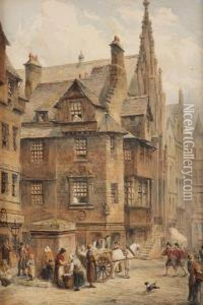 John Knox's House, Edinburgh Oil Painting - Robert Sanderson