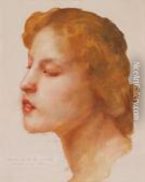 Tete De Jeune Femme Oil Painting - William-Adolphe Bouguereau