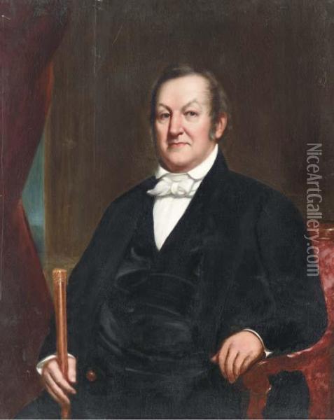A Portrait Of A Gentleman, Said To Be Cornelius Dubois Oil Painting - William Smith Jewett
