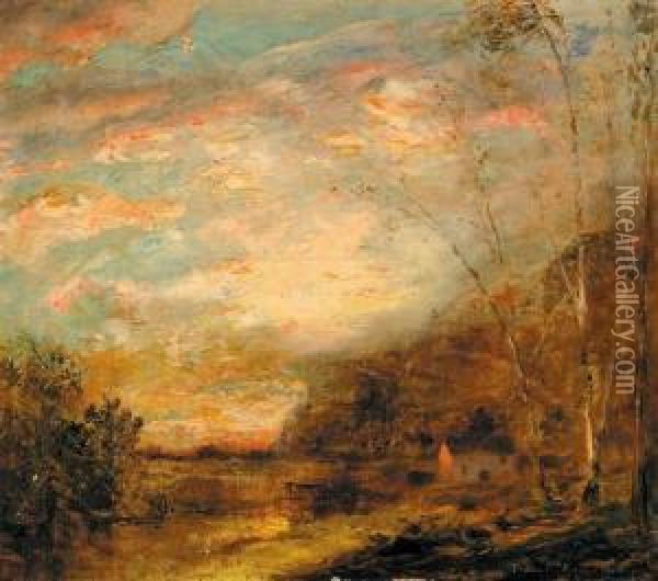 Landscape With River At Oil Painting - Douglas Arthur Teed