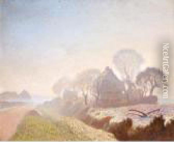 Morning In November Oil Painting - George Clausen