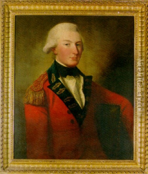 Portrait Of Captain Donald Campbell In The Uniform Of The Royal Scots Regiment Oil Painting - David Martin