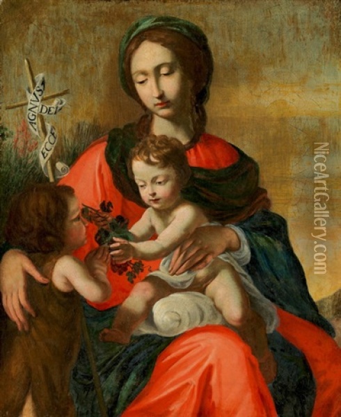 Madonna Mit Jesusknabe Und Johannes Dem Taufer Oil Painting - Cesare Dandini