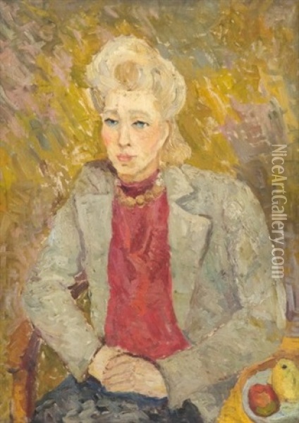 Portrait De Femme Assise Oil Painting - Adolphe Aizik Feder