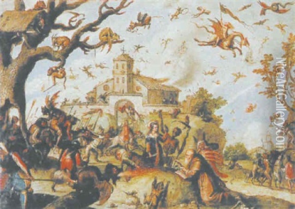 Die Versuchung Des Heiligen Antonius Oil Painting - Hieronymus Bosch