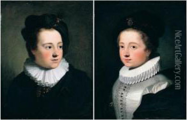 A Pair, The Former Inscribed By A Later Hand On A Label On The Reverse: Oil Painting - Bartolomeo Nazari