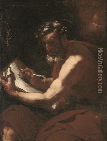 The Inspiration Of Saint Matthew Oil Painting - Johann Karl Loth
