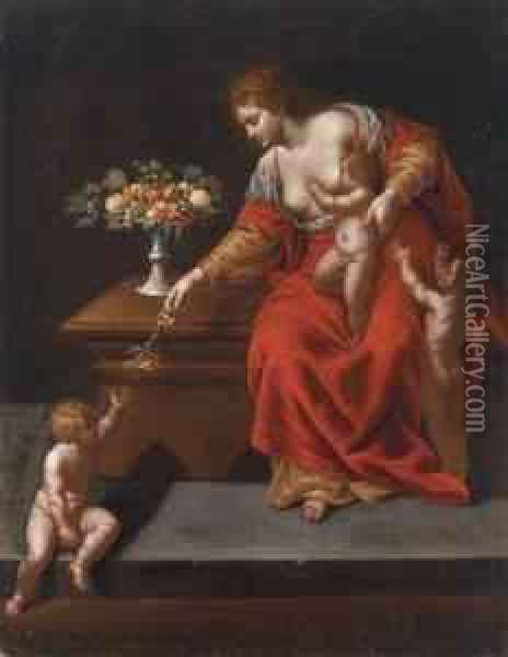 An Allegory Of Charity Oil Painting - Alessandro Turchi
