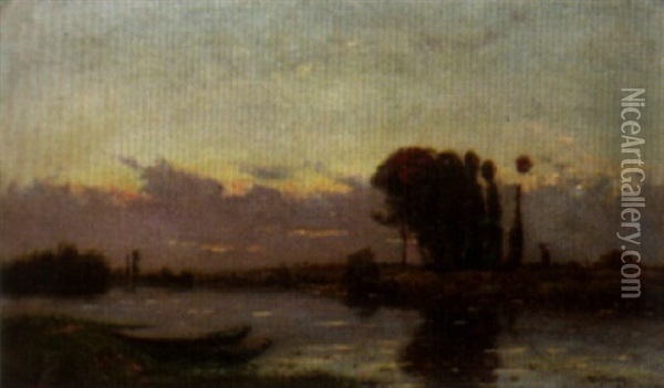 Au Bord De La Marne Oil Painting - Hippolyte Camille Delpy