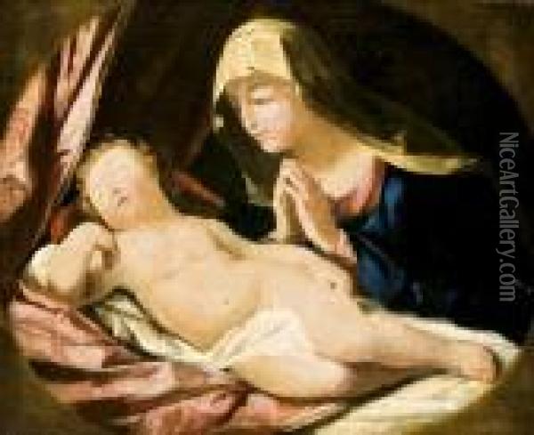 Maria Az Alvo Gyermekkel Oil Painting - Guido Reni