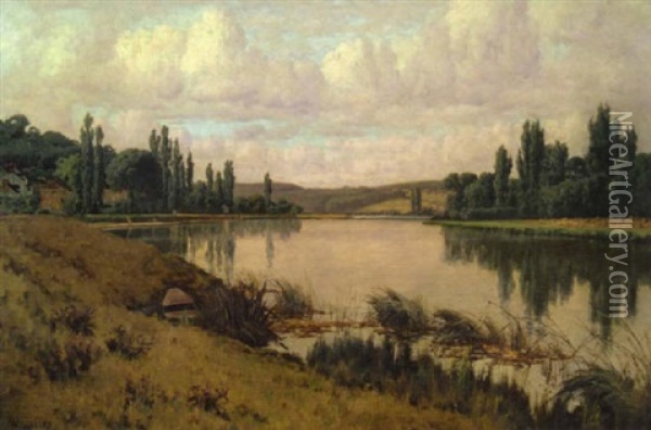 River Landscape, France Oil Painting - William Baptiste Baird
