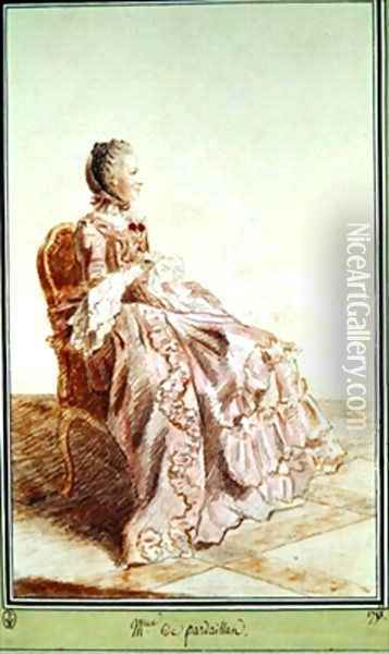 Madame de Pardaillan Oil Painting - Louis Carrogis Carmontelle