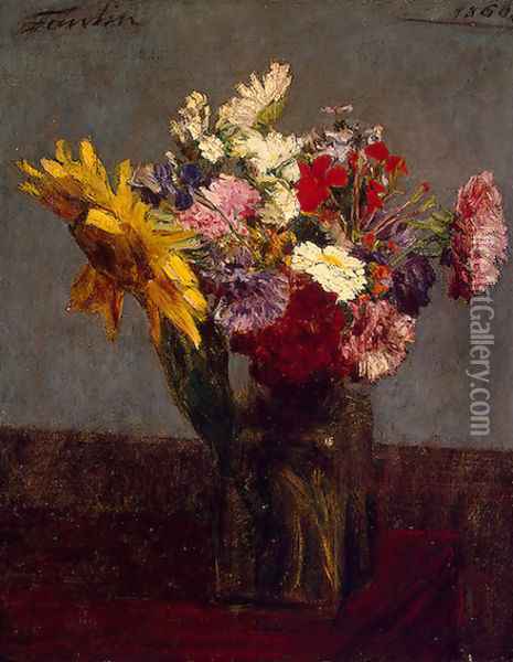 Flowers VIII Oil Painting - Ignace Henri Jean Fantin-Latour