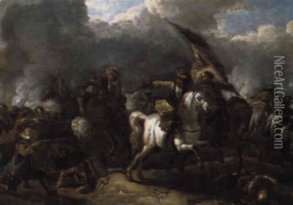 Reitergefecht Oil Painting - Pieter van Bloemen