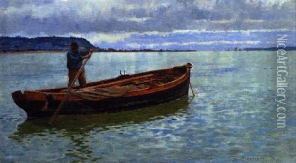 Shrimping Oil Painting - William H. Bartlett