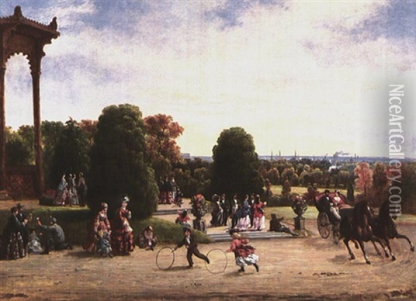 View Of Philadelphia From Fairmount Park Oil Painting - William E. Winner