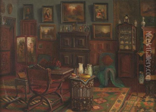 Vue D'un Interieur Oil Painting - Franz Sablitzky