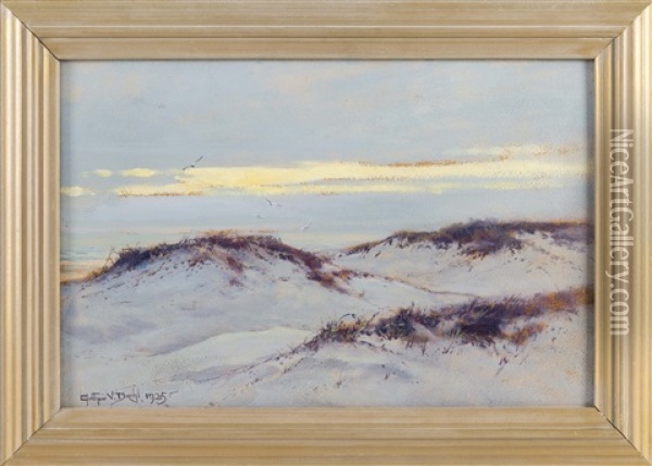 Sunrise Over The Dunes Of Provincetown, Massachusetts Oil Painting - Arthur Vidal Diehl