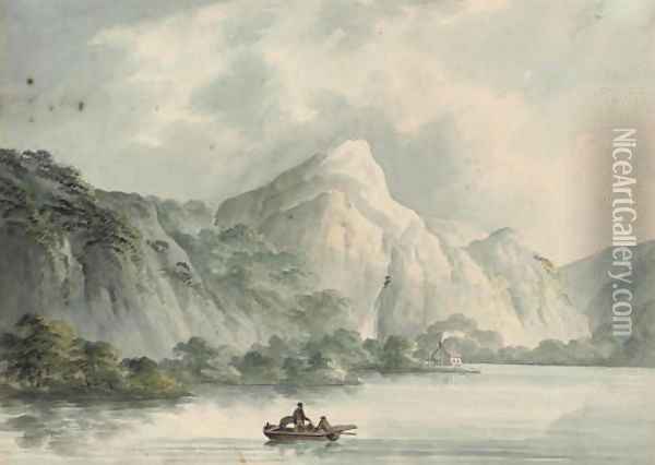 Lodore Falls Oil Painting - John Warwick Smith