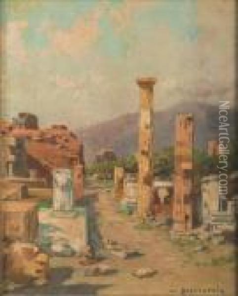 Vue De Pompei Oil Painting - Carlo Brancaccio