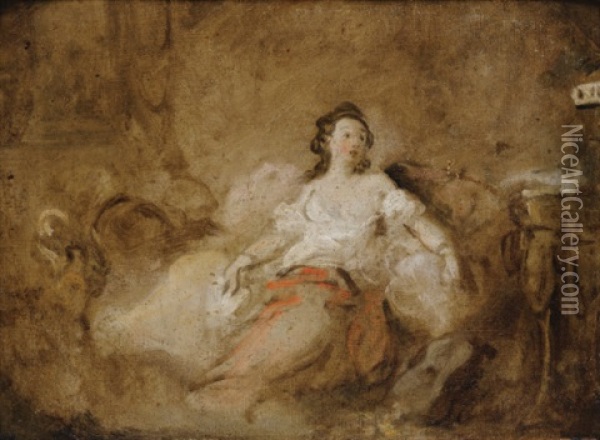 Jeune Femme En Deshabille Dans Un Interieur Oil Painting - Jean-Honore Fragonard