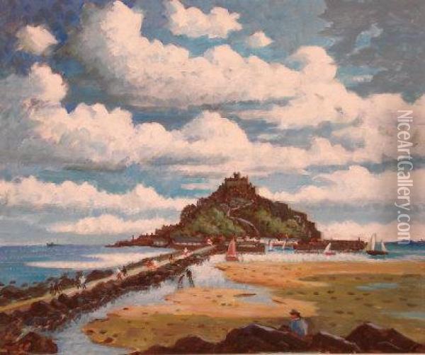 St. Michaels Mount , Cornwall Oil Painting - John Edwards